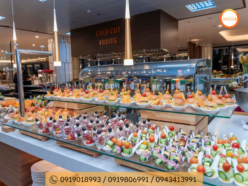 Quầy buffet tại resort - Du lịch 360Go
